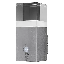 LED Außenwandleuchte ENDURA STYLE CRYSTAL WALL SENSOR, IP44, indirekt, 4.9W 3000K 400lm, Edelstahloptik / PMMA matt-klar