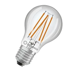 LED Birnen-Filamentlampe CLASSIC A-Type DAYLIGHT SENSOR S CL, mit Helligkeits-Sensor, E27, 4.9W 2700K 470lm 320°, klar