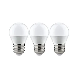 3er-Set LED Tropfenlampe G45, 230V, E27, 5.5W 2700K 470lm, weiß / opal
