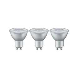 3er-Set LED Reflektorlampe, 230V, GU10, 4W 2700K 230lm 500cd 36°, Alu