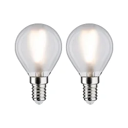 2er-Set LED Filament Tropfenform P45, 230V, E14, 3W 2700K 250lm, matt