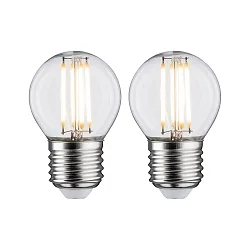 2er-Set LED Filament Tropfenform P45, 230V, E27, 5W 2700K 470lm, klar
