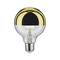 LED Deko-Filament G95 Kopfspiegel GOLD, Ø 9.5cm, 230V, E27, 6.5W 2700K 600lm, dimmbar
