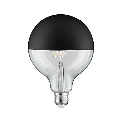 LED Deko-Globe G125 Kopfspiegel MATTSCHWARZ, 230V, E27, 6.5W 2700K  600lm, dimmbar, klar