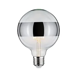 LED Deko-Globe G125 Ringspiegel SILBER, 230V, E27, 6.5W 2700K 640lm, dimmbar, klar