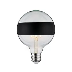LED Deko-Globe G125 Ringspiegel MATTSCHWARZ, 230V, E27, 6.5W 2700K 640lm, dimmbar, klar