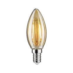 LED Filament Kerze, 230V, E14, 2.6W 2500K 260lm, Goldglas klar, nicht dimmbar