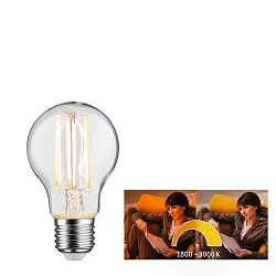 LED Filament Birne A60, 230V, E27, 7.5W 1800-3000K 806lm, dim-to-warm, klar