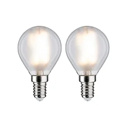 2er-Set LED Filament Tropfenform P45, 230V, E14, 4.5W 2700K 470lm, matt