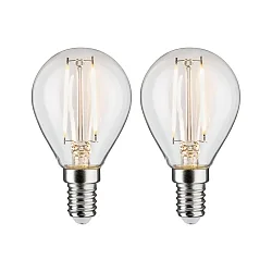 2er-Set LED Filament Tropfenform, E14, 230V, 2W 2700K 250lm, klar