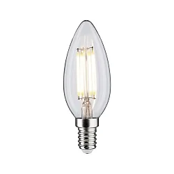 LED Filamentlampe Kerzenform, E14, 4,8W, 4000K, 470lm, klar