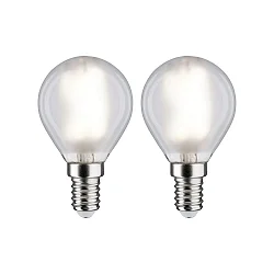 LED Filamentlampe Tropfenform, E14, 4,8W, 4000K, 470lm, matt, 2er-Pack