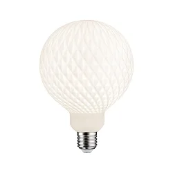 LED Deko-Filament GLOBE G125 WHITE LAMPION V1, E27, 4.3W 3000K 400lm, dimmbar, weiß / Netzmuster