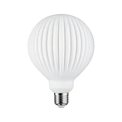 LED Deko-Filament GLOBE G125 WHITE LAMPION V2, E27, 4.3W 3000K 400lm, dimmbar, weiß / vertieft gerillt