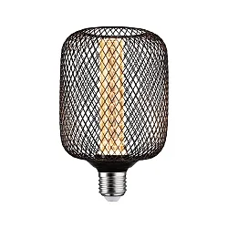 LED Deko-Filament METALLIC GLOW ZYLINDER SPIRAL, Ø 10cm, E27, 4.2W 1800K 200lm, Metallkorb, schaltbar, schwarz