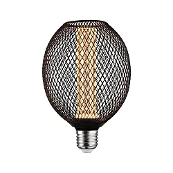 LED Deko-Filament METALLIC GLOW GLOBE SPIRAL, E27, 4.2W 1800K 200lm, Metallkorb, schaltbar, schwarz