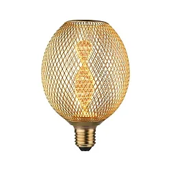 LED Deko-Filament METALLIC GLOW GLOBE HELIX, E27, 3.5W 1800K 130lm, Metallkorb, schaltbar, Messing
