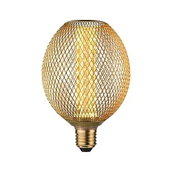 LED Deko-Filament METALLIC GLOW GLOBE SPIRAL, E27, 4.2W 1800K 200lm, Metallkorb, schaltbar, Messing
