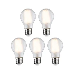 LED Filamentlampe Birnenform, E27, 7W, 2700K, 806lm, 5er Pack, matt