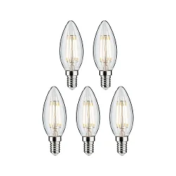 LED Leuchtmittel Kerze E14, 5W, 2700K, 470lm, 5er Pack, klar