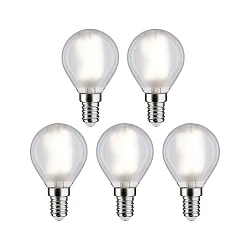 LED Filamentlampe Tropfenform E14, 470lm, 5W, 4000K, 5er Pack, matt