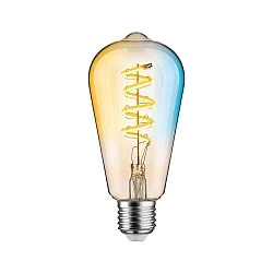 LED Smart Home Filamentlampe ZigBee ST64, Tunable White, 230V, E27, 7,5W, 2200-5500K, 600lm, dimmbar, gold