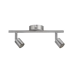 Spotleiste CAROLINA, IP44, 2-flammig, 2x GU10 max. 10W (exkl.), Metall, Nickel matt