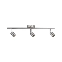 Spotleiste CAROLINA, IP44, 3-flammig, 3x GU10 max. 10W (exkl.), Metall, Nickel matt