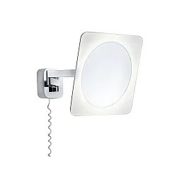 LED Kosmetikspiegel BELA, 3-fach Vergrößerung, IP44, 230V, 7.2W 3000K 260lm, mit Schnurschalter, Chrom / weiß
