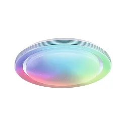 LED Wand-/Deckenleuchte RAINBOW DYNAMIC RGB TunW, mit FB, dimmbar, Chrom / Weiß