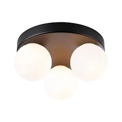 Decken-/Wandleuchte GOVE Rondell Badleuchte, 3x G9, IP44, Glas satiniert