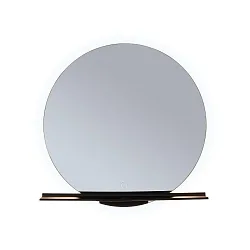 LED Leuchtspiegel MIRO, IP44, rund, Ø 50cm, mit Ablage, schwarz matt, ohne Rahmen, 11W 3000-6500K (Tunable White) 500lm