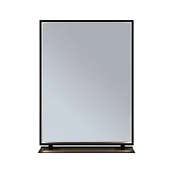LED Leuchtspiegel MIRO, IP44, eckig, 45 x 60cm, mit Ablage + Rahmen, 15W 3000-6500K (Tunable White) 180lm, CRi >90, schwarz