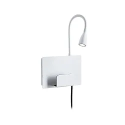 LED Wandleuchte HALINA LED Leseleuchte, 3,5W, 2700K, 200lm, 230V, IP20, mit USB-C Anschluss, weiß
