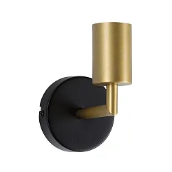 Badezimmer-Wandleuchte RAVI, IP44, 230V, 1x E27 (Mix & Match), Metall, schwarz / Gold