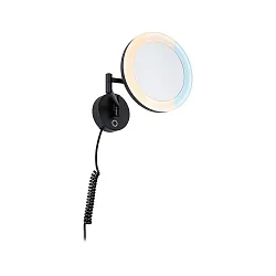 LED Kosmetik-Spiegel MASUA, IP44, Wand-Version, 4W 2700/4000/6500K (WhiteSwitch), CRi < 90, mit Gelenk-Arm, neigbar, schwarz