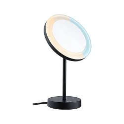 LED Kosmetik-Spiegel MASUA, IP44, Stand-Version, 6W 2700/4000/6500K (WhiteSwitch), CRi < 90, mit Steckerkabel, neigbar, schwarz