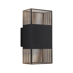 Outdoor LED Wandleuchte THARIN, IP44, 2x 3.7W 3000K 180lm, verstellbar, schaltbar, Edelstahl, schwarz