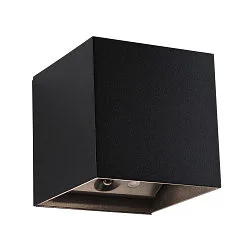 battery wall luminaire NYARA UP&DOWN square IP44, black 