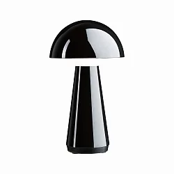 battery table lamp ONZO with USB connection, with touch dimmer IP44, glossy, black dimmable