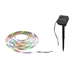 Solar LED Stripe 3m, 0,3W, 1,2V, mit Dämmerungssensor und Akku, rgb, schwarz