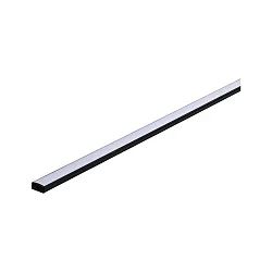 Zubehör für MaxLED Strips - Profil BASE, IP20, Alu schwarz eloxiert / Kunststoff satin, mit weißem Diffusor, 200cm