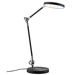 LED Schreibtisch-Leuchte NUMIS QI, mit Qi-Ladefunktion, 11W 2700-6500K (White Switch) 1000lm, verstellbar, dimmbar, schwarz