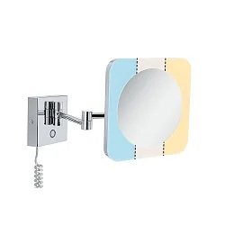 LED Kosmetikspiegel JORA, IP44, 230V, 3.3W 2700/4000/6500K (WhiteSwitch) 60lm, mit Touch-Schalter, Chrom / weiß