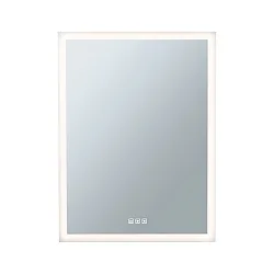 LED Leuchtspiegel MIRRA, IP44, eckig, 22W 2700/4000/6500K (WhiteSwitch), mit Touch-Dimmer + Heizfunktion, hoch, 60 x 80cm