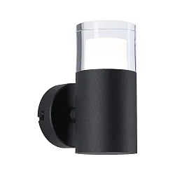LED Bad-Wandleuchte KAME, IP44, zylindrisch, 1-flammig, 5W 3000K 320lm, Acryl / Metall, signalschwarz