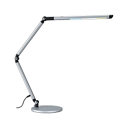 LED Schreibtischleuchte FLEXBAR, 9.5W 3000-6500K (White Switch) 700lm, 3-Step Touch-Dimmer, voll verstellbar, silber /  schwarz