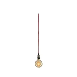 Pendelleuchte NEORDIC ELDAR, inkl. Stecker + Schnurschalter, 230V, E27 max. 20W, 500cm, Metall, Rot / Brüniert