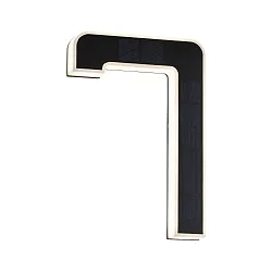 solar house number light with accumulator, indirect IP44, black, white matt 