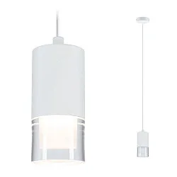 LED Bad-Pendelleuchte KAME, IP44, 11W 3000K 700lm, 3-step dimmbar, verstellbar 75-168.5cm, klar / satiniert, weiß matt